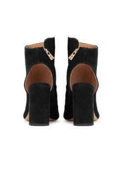 Kazar IMANI - SUEDE BOOTIES ON A WIDE HEEL WITH AN OPEN TOE - High Heel Sandalette - Black -Kazar Schuhe Geschaft 6cb8ca78a86149cd9b0fca8df96b0a0c