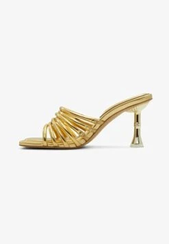 Kazar EOLA-MULES ON A HEEL SHAPED LIKE A HOURGLASS - High Heel Sandalette - Gold -Kazar Schuhe Geschaft ef8d6bae5a1b4b5abb8d652d414c9d67